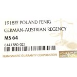 Kingdom of Poland, 1 fenig 1918 - NGC MS64