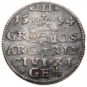 Sigismund III, 3 groschen 1594, Riga