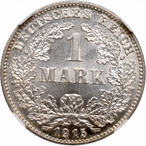 Germany, 1 mark 1915 G, Karlsruhe - NGC MS66