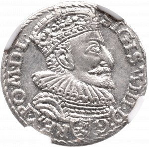 Sigismund III Vasa, 3 groschen 1594, Marienburg - NGC MS62