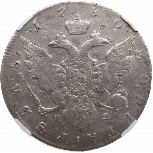 Russia, Catherine II, Roubl 1780 ИЗ - NGC AU Details