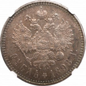 Rosja, Mikołaj II, Rubel 1898 ** - NGC UNC Details