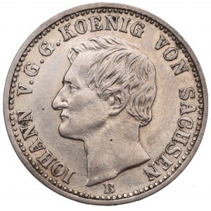 Germany, Saxony, 1/6 thaler 1860