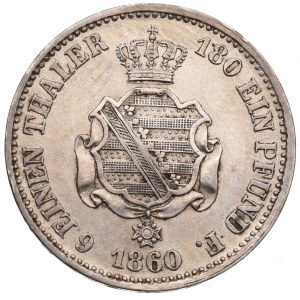 Germany, Saxony, 1/6 thaler 1860