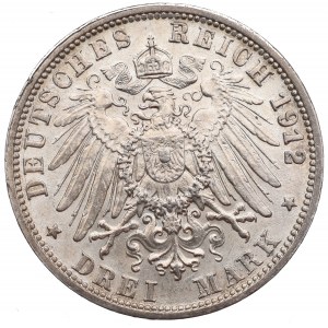 Germany, Preussen, 3 mark 1912