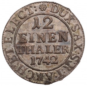 Germany, Saxony, Friedrich August II, 1/12 thaler 1742