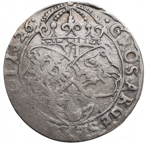 Zygmunt III Waza, Szóstak 1626, Kraków - ex Pączkowski przebitka GROS/SIGIS