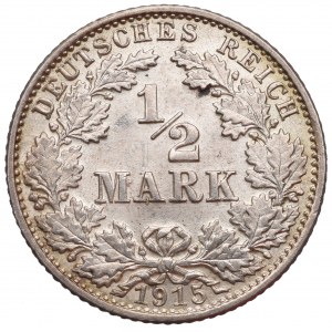 Germany, 1/2 mark 1915 G, Karlsruhe