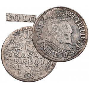 Zygmunt III Waza, Trojak 1598, Olkusz - nieopisana przebitka O/POLO