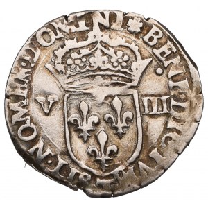 Francja, Karol X, 1/4 ecu 1594, Nantes