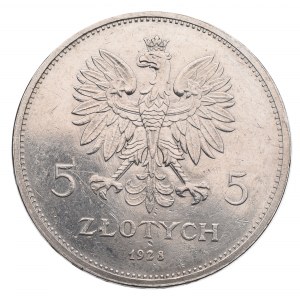 II RP, 5 złotych 1928, Nike, BZM