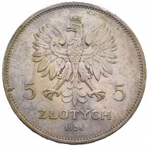 II RP, 5 złotych 1928, Nike, BZM