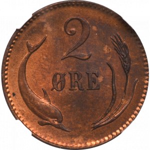 Dania, 2 ore 1874 - NGC MS64 RB