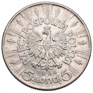 II Republic of Poland, 5 zloty 1934 Pilsudski