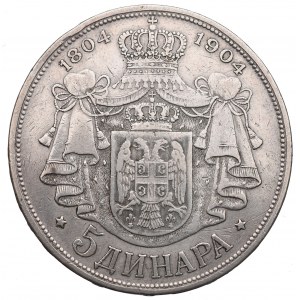 Serbia, 5 dinarów 1904