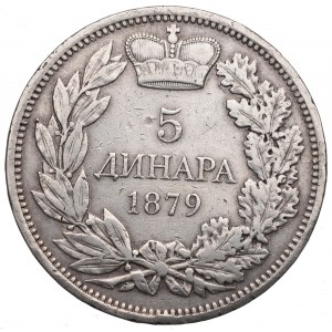 Serbia, 5 dinar 1879