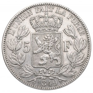 Belgium, 5 francs 1849