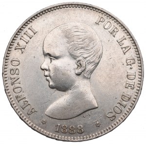 Hiszpania, 5 peset 1888