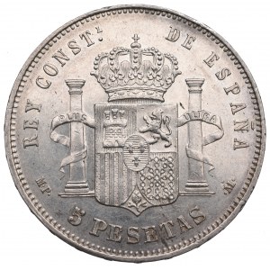 Spain, 5 pesetas 1888