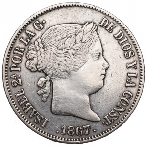 Spain, 2 escudo 1867
