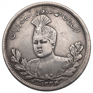 Iran, Ahmad Qājār, 5.000 dinarów 1914