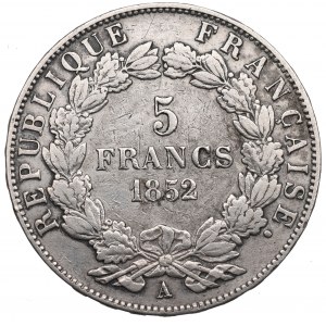 Francja, 5 franków 1852