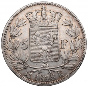 Francja, 5 franków 1828