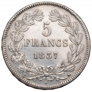 Francja, 5 franków 1837