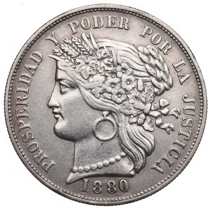 Peru, 5 peset 1880