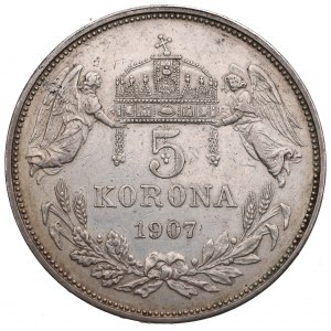 Hungary, 5 corona 1907