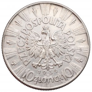 II Republic of Poland, 10 zloty 1939 Pilsudski