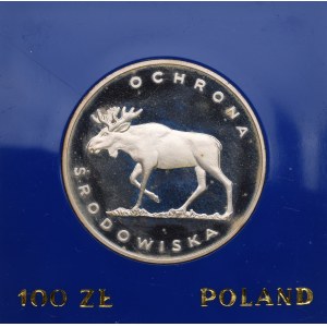 PRL, 100 złotych 1978 Ochrona środowiska - Łoś