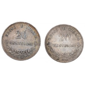 Italy, Lot of 20 centisimi 1863