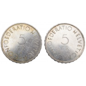 Szwajcaria, Zestaw 5 franków 1963