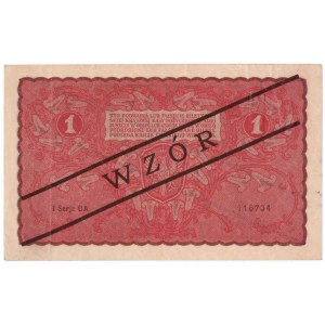 II RP, 1 marka polska 1919 I SERIA CA - WZÓR