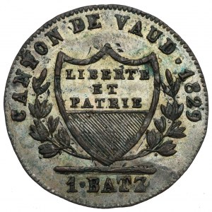 Switzerland, Vaud, 1 batzen 1829