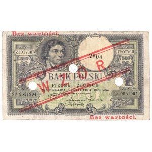 II RP, 500 złotych 1919 - WZÓR