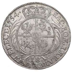 Germany, Saxony, Friedrich August II, 18 groschen 1754, Leipzig