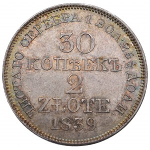 Poland under Russia, Nicholas I, 30 kopecks=2 zloty 1839