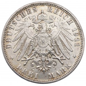 Germany, Bayern, 3 mark 1911