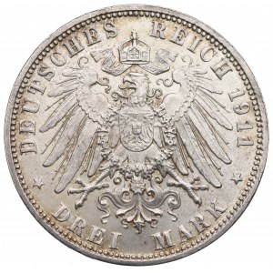 Niemcy, Bawaria, 3 marki 1911