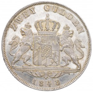 Germany, Bayern, 2 gulden 1848