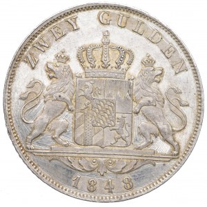 Niemcy, Bawaria, 2 guldeny 1848