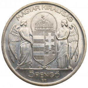 Hungary, 5 pengo 1939 Horthy Miklos