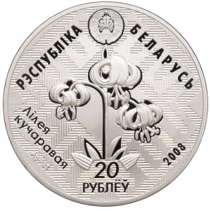 Białoruś, 20 rubli 2008 - Zimorodek