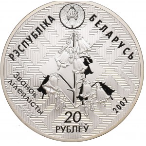 Białoruś, 20 rubli 2007 - Jesiotr