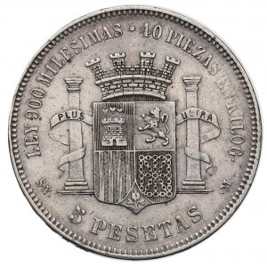 Hiszpania, 5 peset 1870