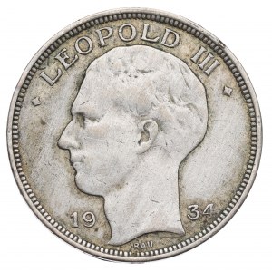 Belgia, 20 franków 1934