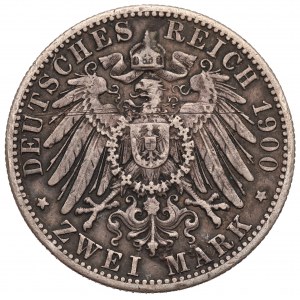 Niemcy, Wirtembergia, 2 marki 1900