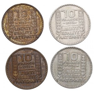 France, Lot of 10 francs 1931-34